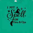 thumbnail image 4 of Inktastic I Put a Spell on Oma and Opa Witch Hat and Broom Boys or Girls Baby T-Shirt, 4 of 5