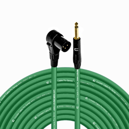 Columber Cable Right Angle XLR Male to 1/4" TS Male Pro Microphone Connector