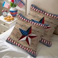 thumbnail image 4 of 2 Pack Outdoor Waterproof Throw Pillows,American Star Stripe USA Flag Decorative Square Pillow Case Patio Pillows for Chair Couch Sofa 16x16in, 4 of 9