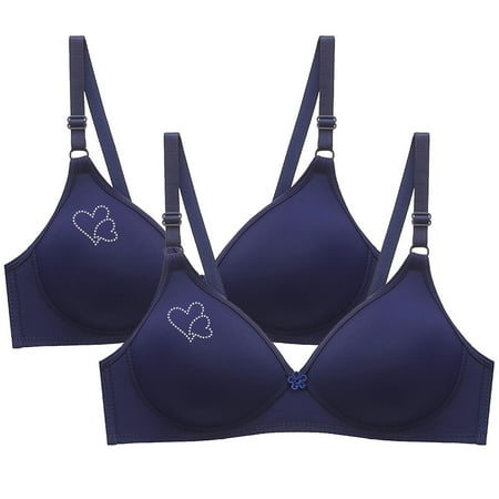 Iyufng Bras for Women Push up Wireless Bra 2PCS Half Cup Bra Lingerie Soild Wire Underwear Bra Everyday Small Cup Womens Bras Plus Size Summer Savings Clearance