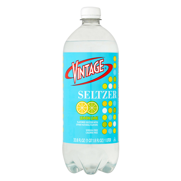 Vintage Seltzer Lemon Lime 33.8 oz Pack of 12