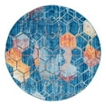 thumbnail image 3 of Unique Loom Rainbow Collection Area Rug - Honeycomb (6' 1" Round Blue/Beige), 3 of 6