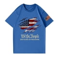 thumbnail image 4 of Hogleaql 4th Of July Shirts for Men Crewneck Patriotic Shirts Short Sleeve USA Flag Independence Day Graphic for Men Trendy T Shirt Blue 4XL, 4 of 4
