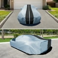thumbnail image 6 of iCarCover Waterproof All-Weather Custom Fit Premium Car Cover for 2014-2017 Jaguar XJ XJR Indoor Outdoor UV Snow Protection Gray / Black Stripe, 6 of 8