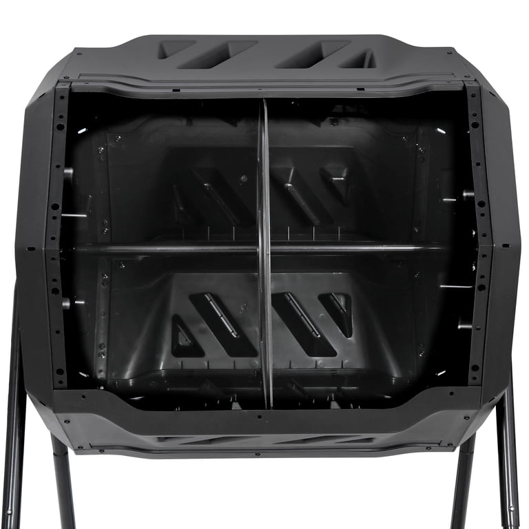 SuperDeal 43-Gallon Dual Chamber Compost Tumbler, Black photo 8