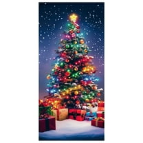 2025 New Christmas Front Door Cover Elastic, Christmas Door Cover Cloth with Elastic for Holidays Home Party Decor