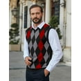 thumbnail image 3 of COOFANDY Mens Casual Slim Fit V-Neck Rhombus Business Knitwear Sweater Vest, 3 of 17
