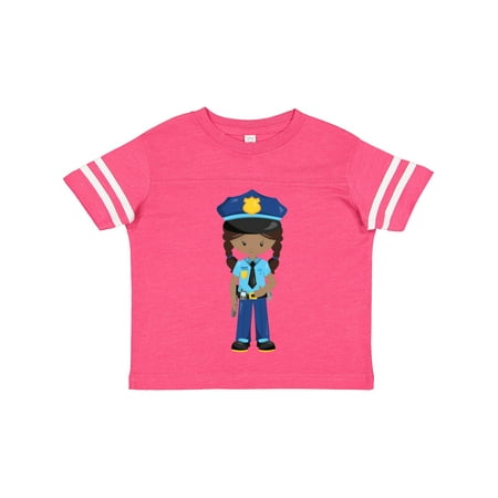 

Inktastic African American Girl Police Girl Police Officer Gift Toddler Toddler Girl T-Shirt