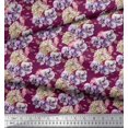 thumbnail image 2 of Soimoi Rayon Fabric Insect,Pansy & Yellow Flower Floral Print Sewing Fabric Yard 42 Inch Wide, 2 of 3