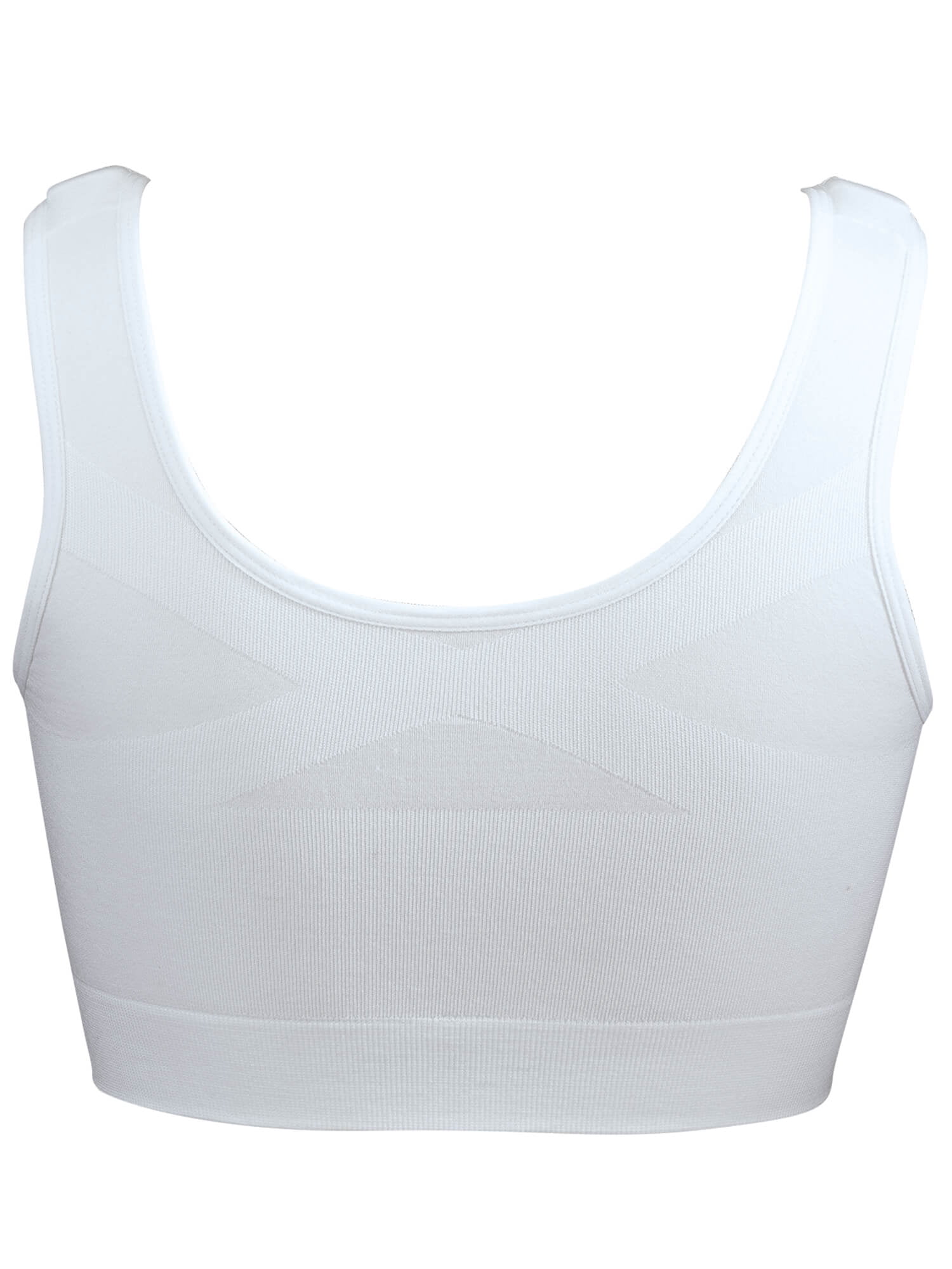 Adjustable Seamless Front Hook Comfort Bra, Front Hook Closure, Wide Comfort Straps - Large, White