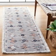 thumbnail image 2 of SAFAVIEH Marrakesh Dallas Geometric Polyester Runner Rug, Grey/Blue Rust, 2'2" x 8', 2 of 8