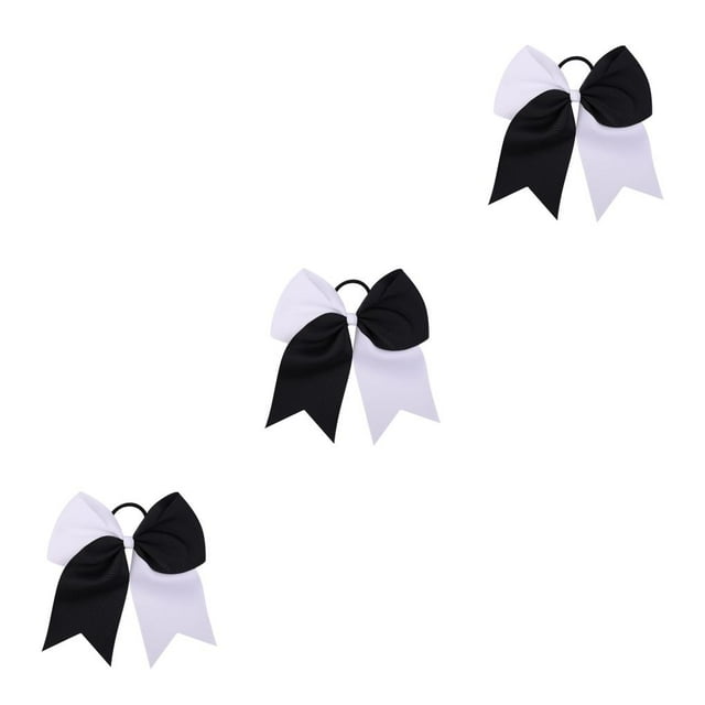 Cinta para el pelo grande Jumpingount con nudo de lazo y adornos a juego de colores elásticos gruesos