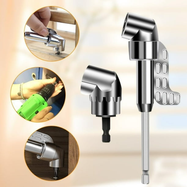 Ganfancp Adaptador de Broca de Ángulo Recto de 105 Grados Adaptador de Broca de Ángulo Recto con Broca de Destornillador Curvada Multiusos Broca de Ángulo de Destornillador con Mango Hexagonal de 1/4