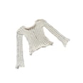 thumbnail image 4 of Coduop Women Crochet Long Sleeve Crop Top,Patchwork Pullover Shirts Hollow Out Cover Up Knit Tops, 4 of 5