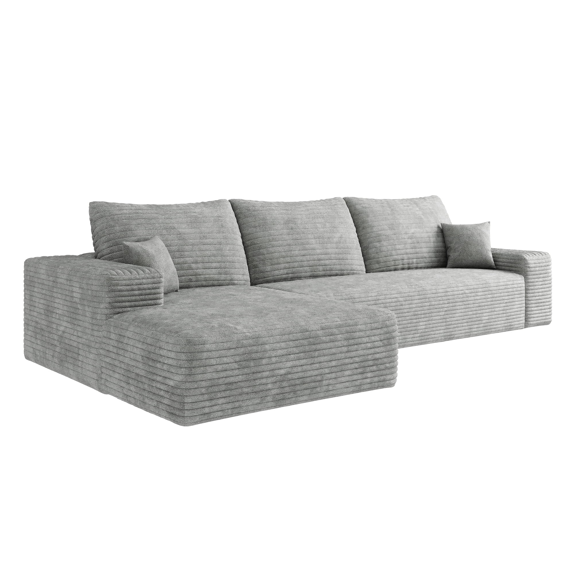 MAYEERTY 107" Gray Modern Modular Cloud Sectional No Assembly Neutral Room Decor