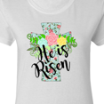thumbnail image 4 of Inktastic He is Risen Floral Print Cross with Beautiful Flowers Women's T-Shirt, 4 of 5