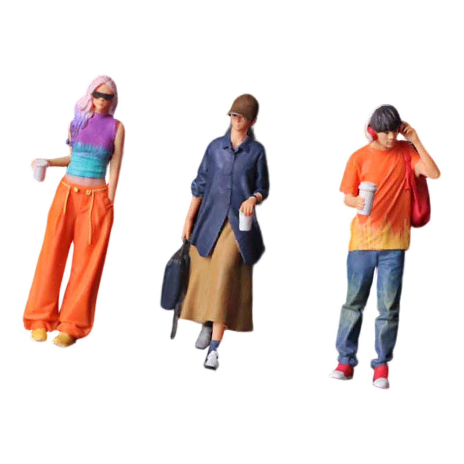 Miniature People Figure Diecast Resin Hand Painted 1:64 Scale Model Gift for Collectors Display Hobby