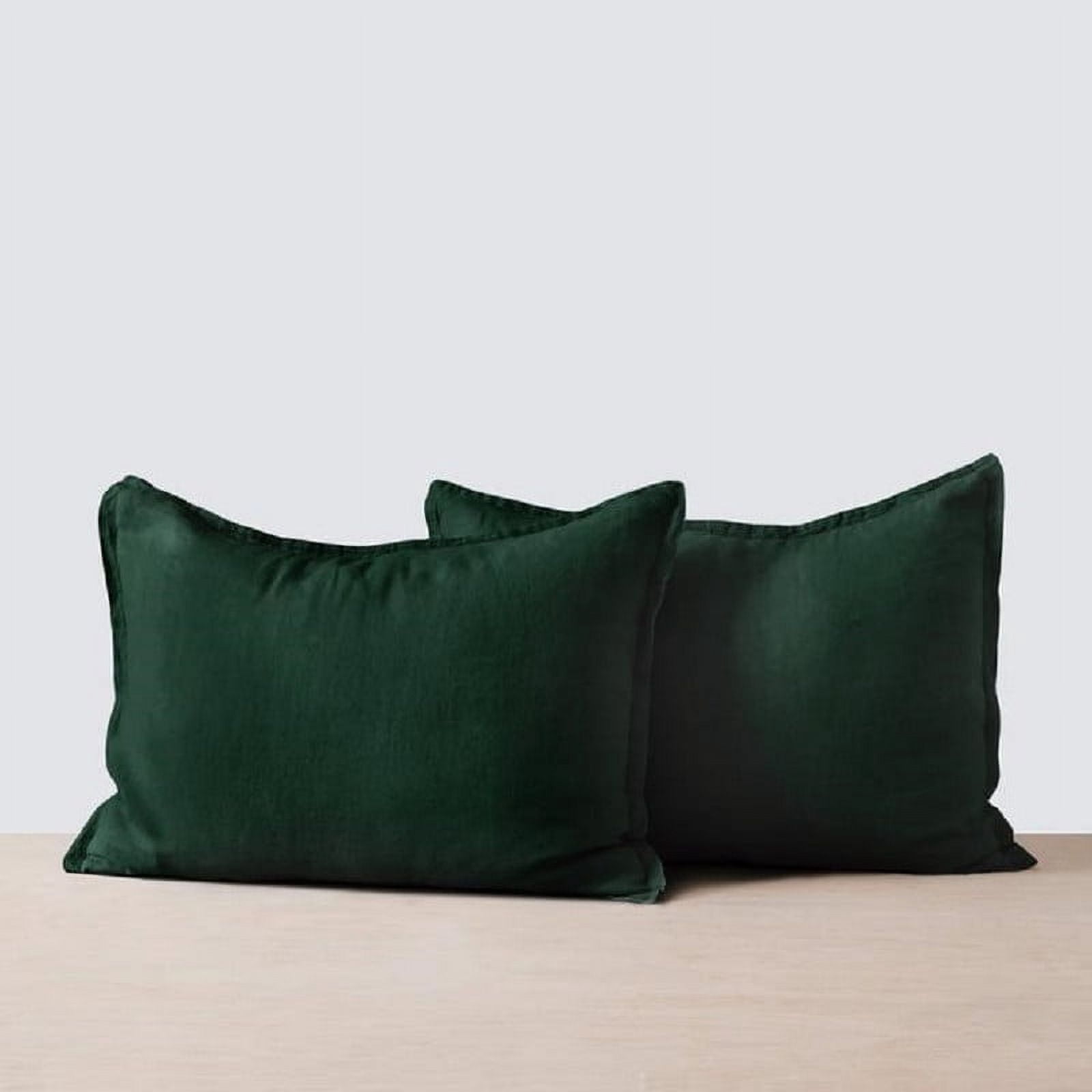 Pavish Export Dark Green Duvet Cover Set 100% Washed Cotton Linen Feel Super Soft Comfortable Farmhouse Comforter Cover Full