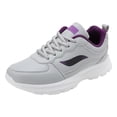 thumbnail image 3 of Rokment Women's Running Shoes Spring Fall Casual Leather Lace up Tennis Fashion Sneakers Comfortable Memory Foam Jogging Nursing Non Slip Work Shoes Grey Size 9.5, 3 of 6