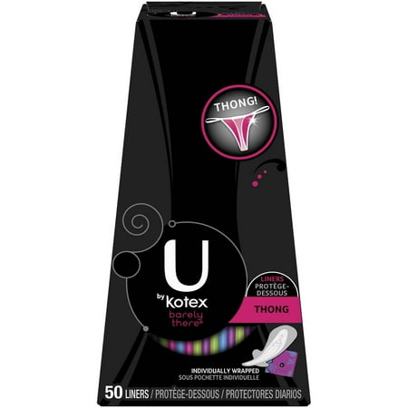 Kotex Barely There Thong Liners, 50 CT (Pack of 8)