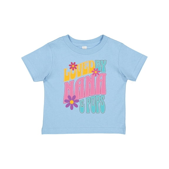 Inktastic Nana and Pops Love Me Retro Flowered Girls Toddler T-Shirt