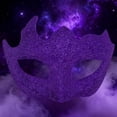 thumbnail image 4 of Xfvqtps Mens Carnival Party Half Face Mask with Elegant Design for Masquerade Balls and Themed Party Purple, 4 of 7