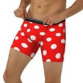 thumbnail image 5 of Men Polka Dot Red Boxer Briefs Novelty Boxer Shorts Underwear No Fly, 5 of 7