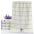 thumbnail image 1 of Pure Cotton Thicken Stripe Face Towels Lavender Pattern Absorbent Face Towels, 1 of 1