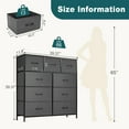 thumbnail image 5 of Lockers for Bedroom with 9 Fabric Drawers, Tall Chest Organizer Units for Clothing, Closet, Kidsroom, Storage Tower with Cabinet, Metal Frame, Wooden Top, Lightweight Nursery Furniture - Gray, 5 of 6