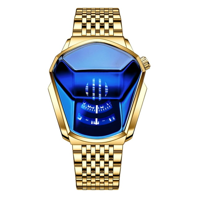 Dsscvnef Creative Fashion Blue LED Binary Digital Timepieces for Men Stainless Steel Silver Plated Bracelet With LED Backlight