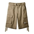 thumbnail image 2 of Ma Croix Pro Club Mens Cotton Twill Cargo Short Pants with Belt 30"-52", 2 of 4