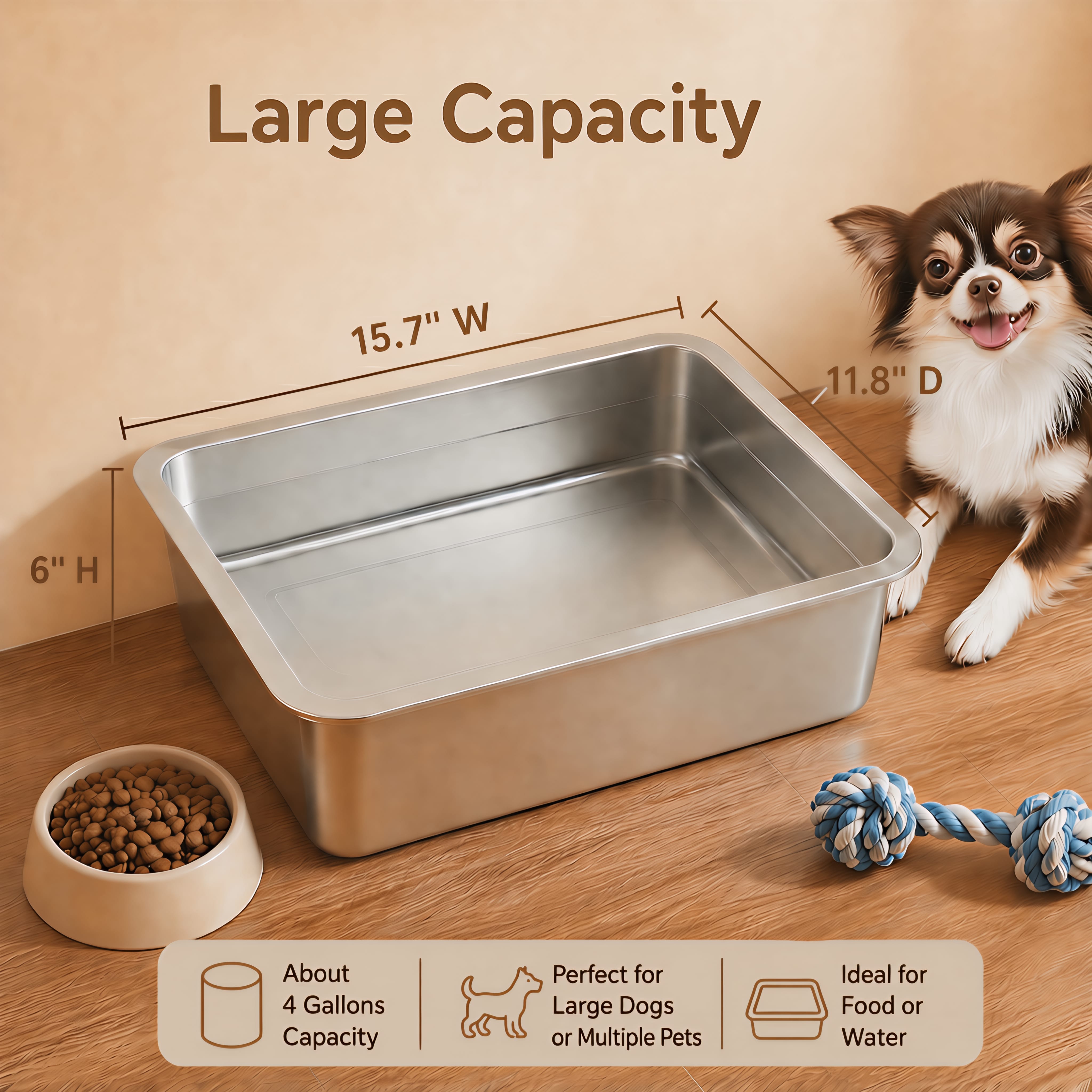 Bug Hull Stainless Steel Dog Water Bowl 4 Gallon photo 2