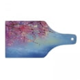 thumbnail image 1 of Flower Cutting Board, Sakura Branches Hangs down from Tree Branch Dramatic Night Oriental Plant Image Art, Tempered Glass Cutting and Serving Board, Wine Bottle Shape, Pink Blue, by Ambesonne, 1 of 1