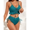 thumbnail image 6 of Top-kevin Women's Bikini Sets Two Piece Swimsuits Triangle Halter Top String Cheeky Thong Bottom Bathing Suit, 6 of 10