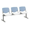 thumbnail image 2 of KFI Studios KOOL 3 Seat Reception Bench, White Seat, Peri Blue Back, 2 of 2