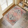 thumbnail image 4 of Bohemian Orange Ethnic Design Rug Welcome Doormat for Indoor/Outdoor Entrance Bohemian Orange Ethnic Design Rug Decoration Door Mat Kitchen Door Mat Bedroom Doormat 17x30 Inch, 4 of 6