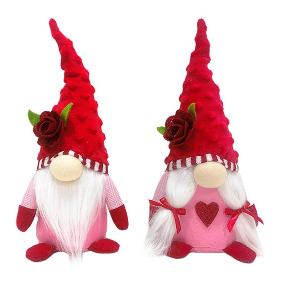 2PCS Valentines Day Gnome Plush Decorations Mr and Mrs Scandinavian for Valentine'S Day Table Ornament