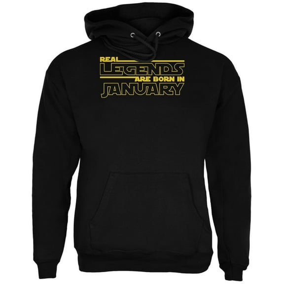 Real Legends are Born in January Mens Hoodie Black LG