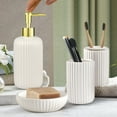 thumbnail image 5 of Bathroom Accessories Set, 4 Pcs White Bathroom Accessory Set, Soap Dispenser, Toothbrush Holder, Tumbler and Soap Bar Dish, 5 of 7