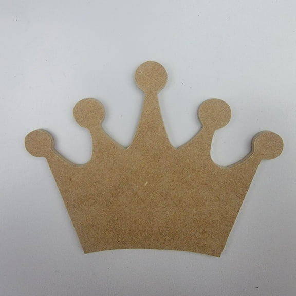 3" Crown, Unfinished MDF Art Shape by Wooden Craft Cutouts
