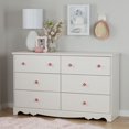 thumbnail image 1 of Commode double à 6 tiroirs en blanc antique Lily Rose de Meubles South Shore, 1 of 7