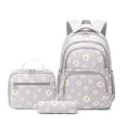 thumbnail image 3 of Girls Backpack Set with Lunch Box & Pencil Case, Floral Print Girls School Backpack for Elementary/Middle/High School (Gray), 3 of 10