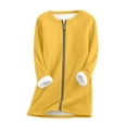 thumbnail image 3 of WMTBSRSW Women's Winter Full Zip Sweatshirts Warm Sherpa Lined Fleece Sport Sweatshirt Cozy Crewneck Long Sleeve Tunic Pullover Loungewear Yellow X-Large, 3 of 8