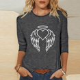 thumbnail image 1 of Aqestyerly Blouse Décontractée pour Femmes Imprimé Amusant Coupe Ample Col Rond T-Shirt Manches 3/4 Doux Mode Quotidienne d'Été Haut Tee HWRETIE, 1 of 4