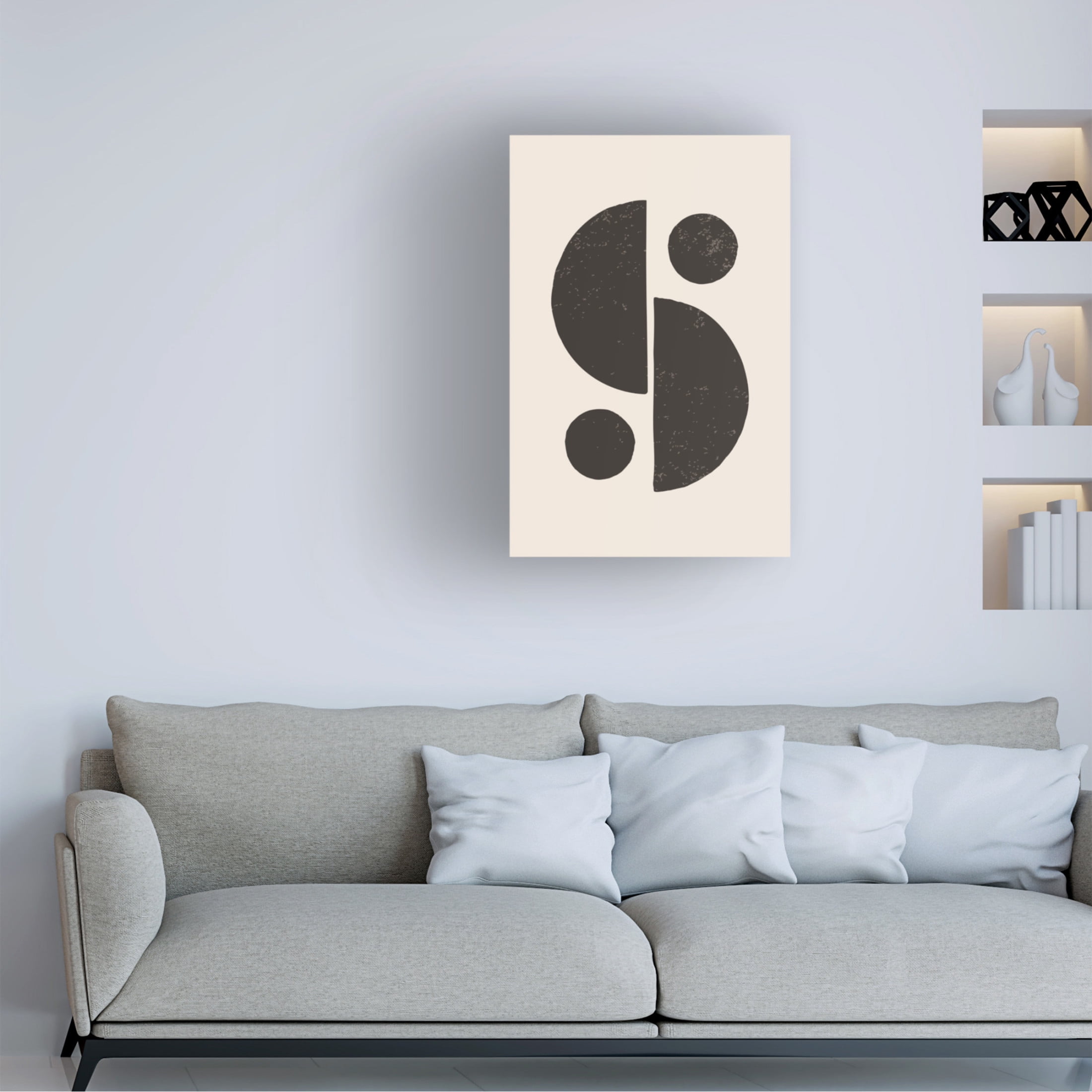Trademark Fine Art jay stanley  Black Abstract Shapes Series 2 Canvas Wall Art