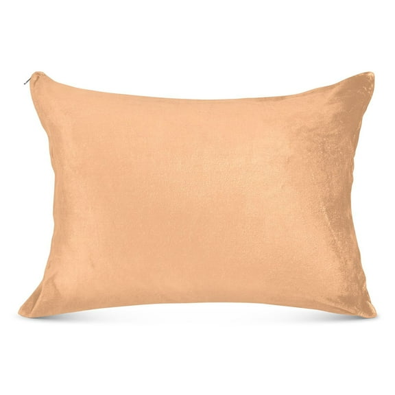 Plush Pillow Cases Standard Size Ultra Soft Warm Pillowcases with Zipper Light Orange 20"x26"
