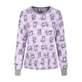 thumbnail image 2 of SofiePJ, Women's, Printed Waffle Velour Pajama Set w/ Jogger Pants, Lilac, M, 2 of 6