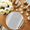 thumbnail image 2 of Grey Striped Round 13 Inch Placemats Set of 4, Luxurious White Stripes Modern Abstract Art HeatResistant Non Slip Place Mats for Dining Table, Wipeable Braided Kitchen Table Mats for Housewarming, 2 of 9