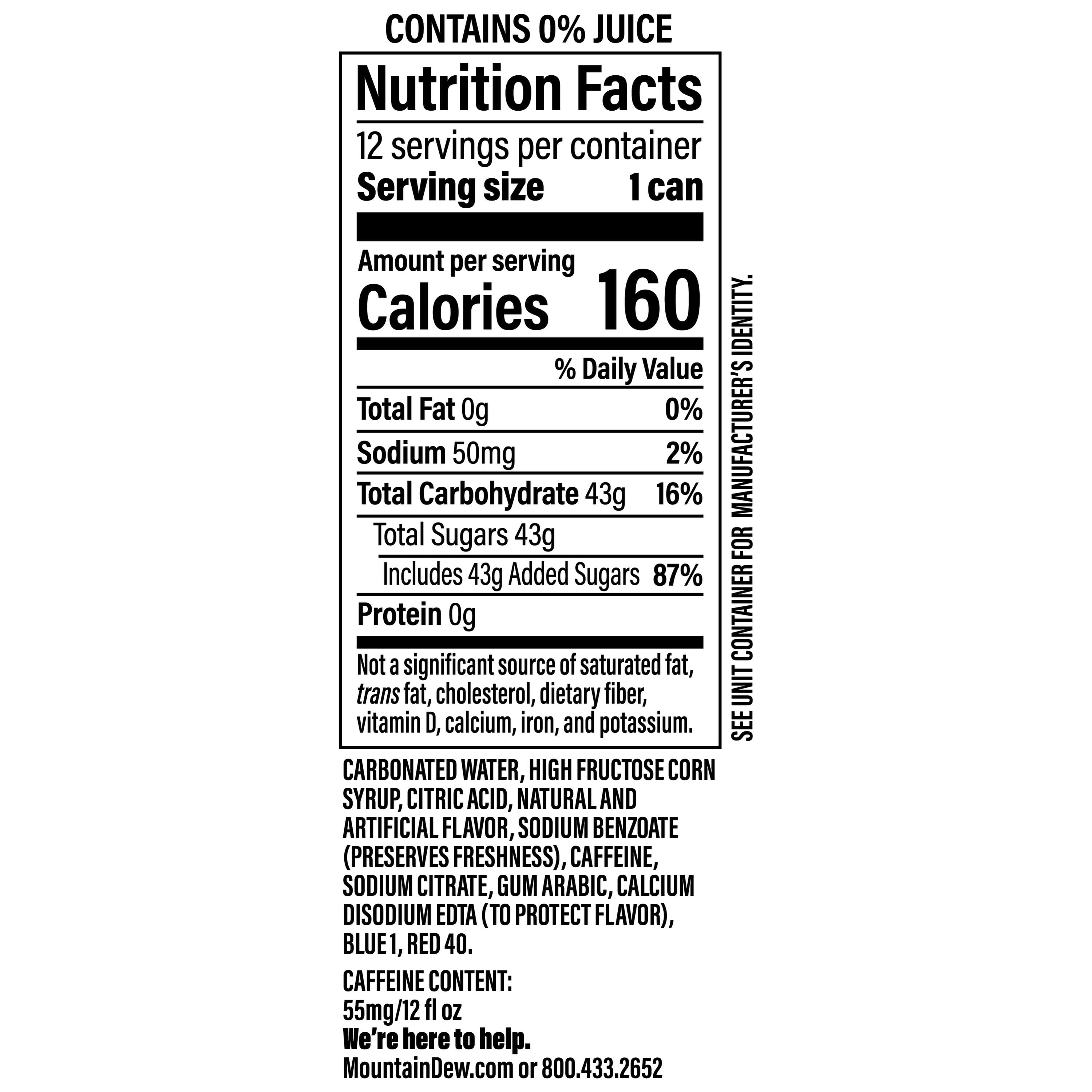 Mountain Dew Soda Pop Summer Freeze 12 fl oz, 12 Pack Cans