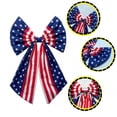 thumbnail image 4 of JollyMart Patriotic American Flag Bow,11.8" 4th of July Stars & Stripes Wreath Bow,Red White Blue Large Decorative Bow for Front Door,Memorial Day,Independence Day,Labor Day Indoor Outdoor Home Decor, 4 of 7